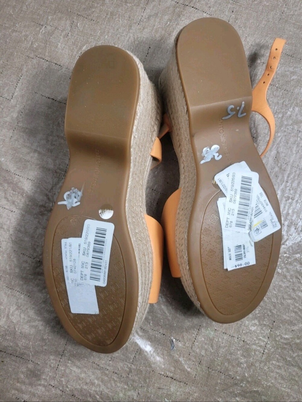 Antonio Melani Women's Size 7.5 M Espadrille Wedge Sandals Orange Peach 59 - Picture 11 of 12